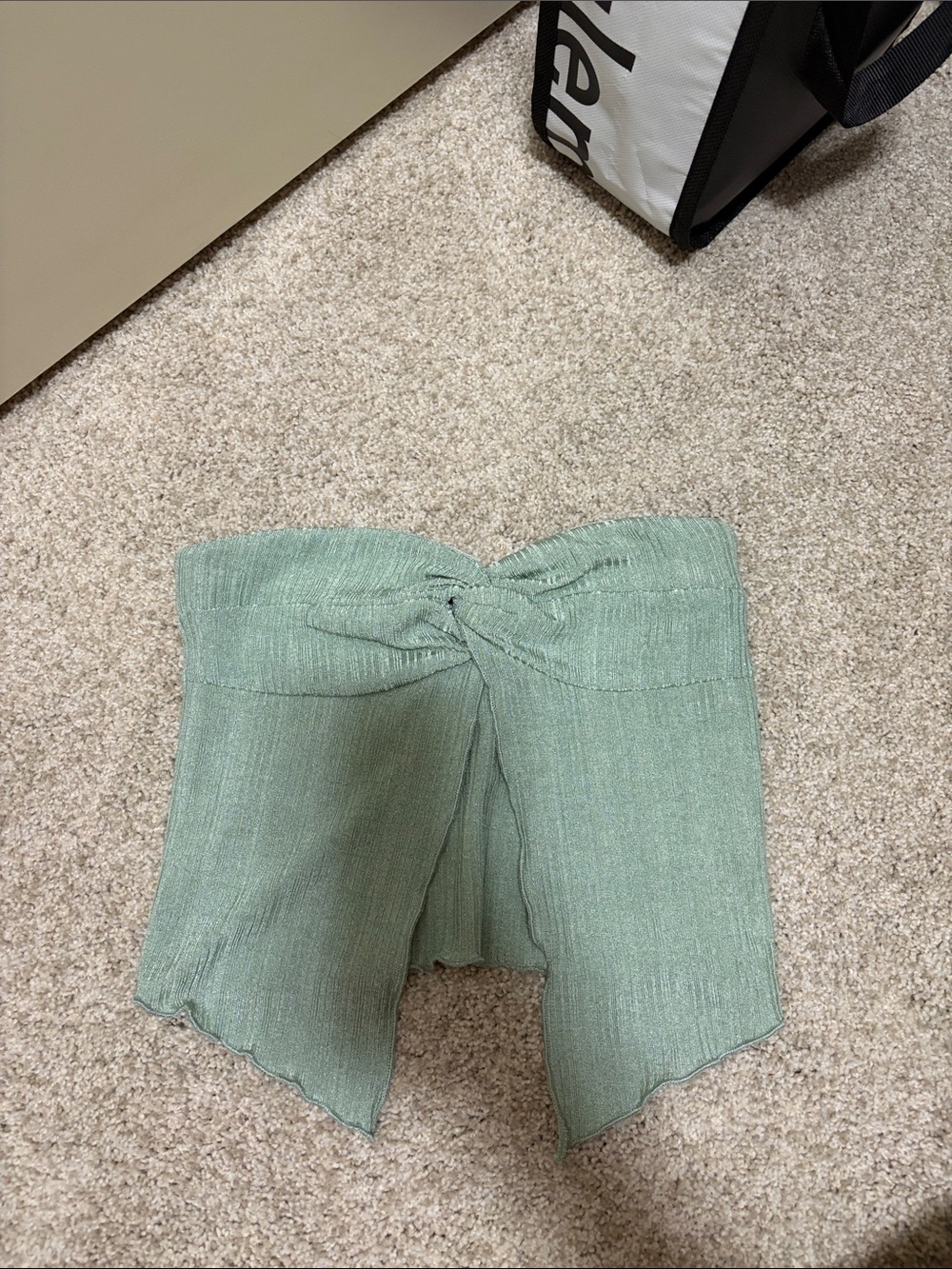 Princess Polly Sage Green Strapless Twist Front Tube Top